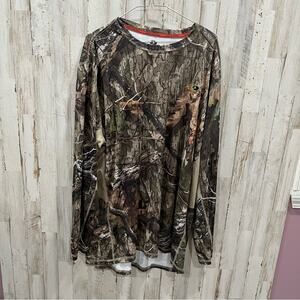 Mossy Oak Performance Long Sleeve Quick Dry Shirt Hunting Camo Mens Size 2XL